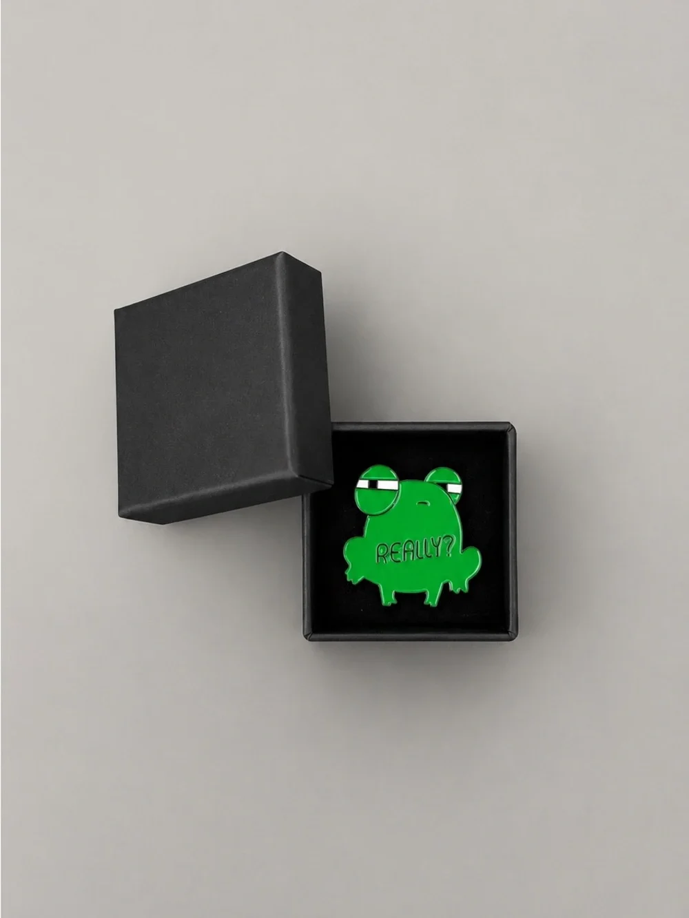 Really? Frog Enamel Pin Funny Green Frog Lapel Pin Meme Brooch Backpack